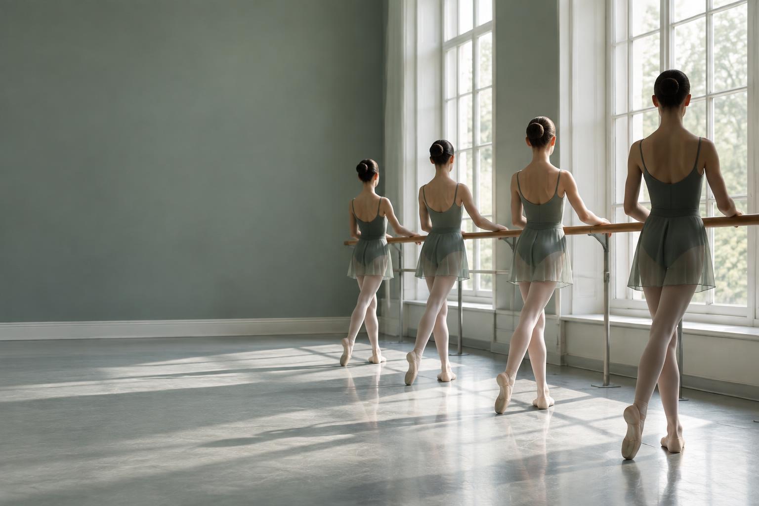 Ballet dancers at the barre